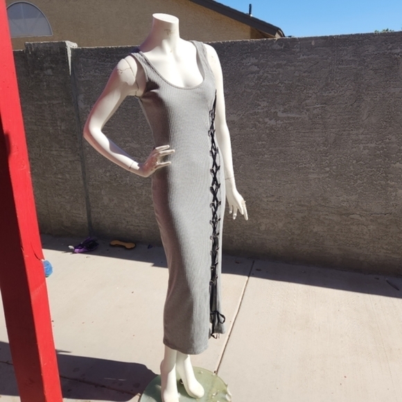 COPY - French Connection  Ribbed Lace Up Side Dress‎ - Picture 5 of 9